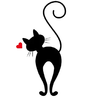 Black Love Cat @stickersb2b