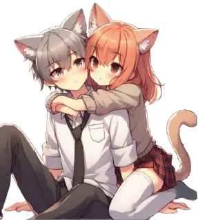 anime cats love