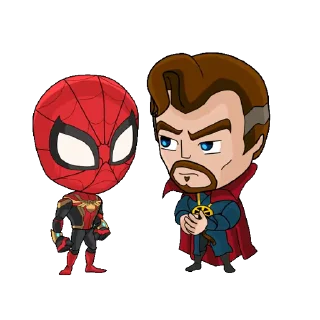 Spiderman & Dr Strange @stickerstgrm