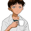 SHINJI WITH A FUCKING CUP
