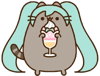 Hatsune Miku x Pusheen :: @line_stickers