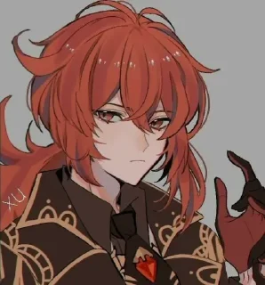Diluc by @anime_stickerr