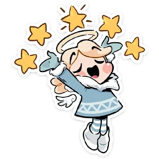Зимние Нимб и Рожки @TgSticker