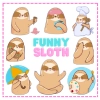 Funny Sloth Stickers