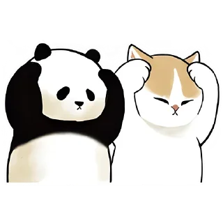 Панда и котик @TgSticker