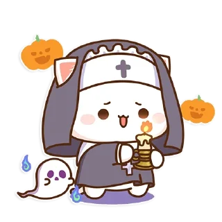 all @mochipeachcats stickers, Halloween