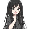 Girl with black hair long TL-EDIT :: @line_stickers