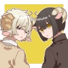 Sheep and black goat :: @line_stickers