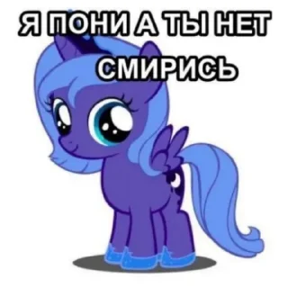 Я пони а ты нет. Смирись.