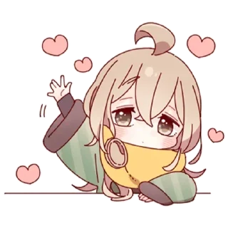 скромная тян @anime_stickerr